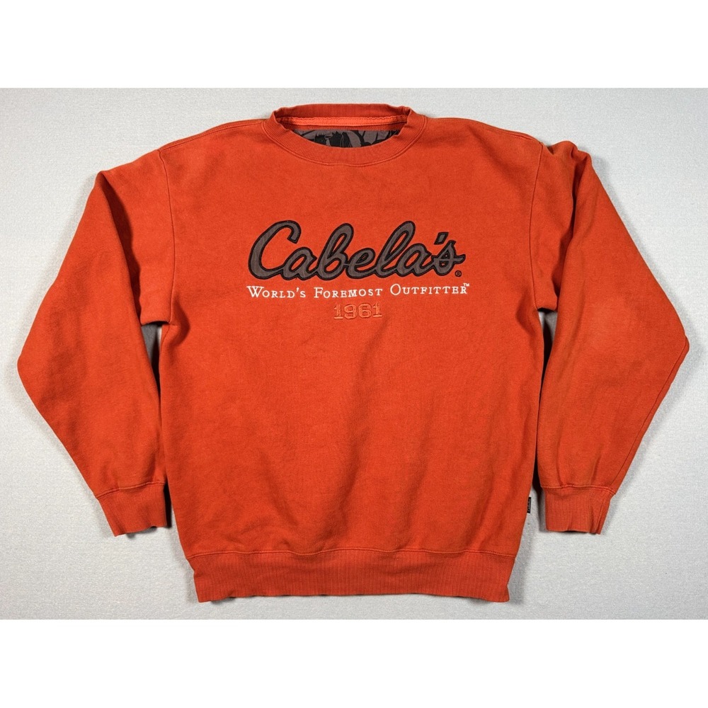 Cabela's Vintage 90's 2000's Burnt Orange Sweatshirt - Size M - 80% Cotton
